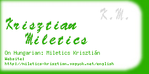 krisztian miletics business card